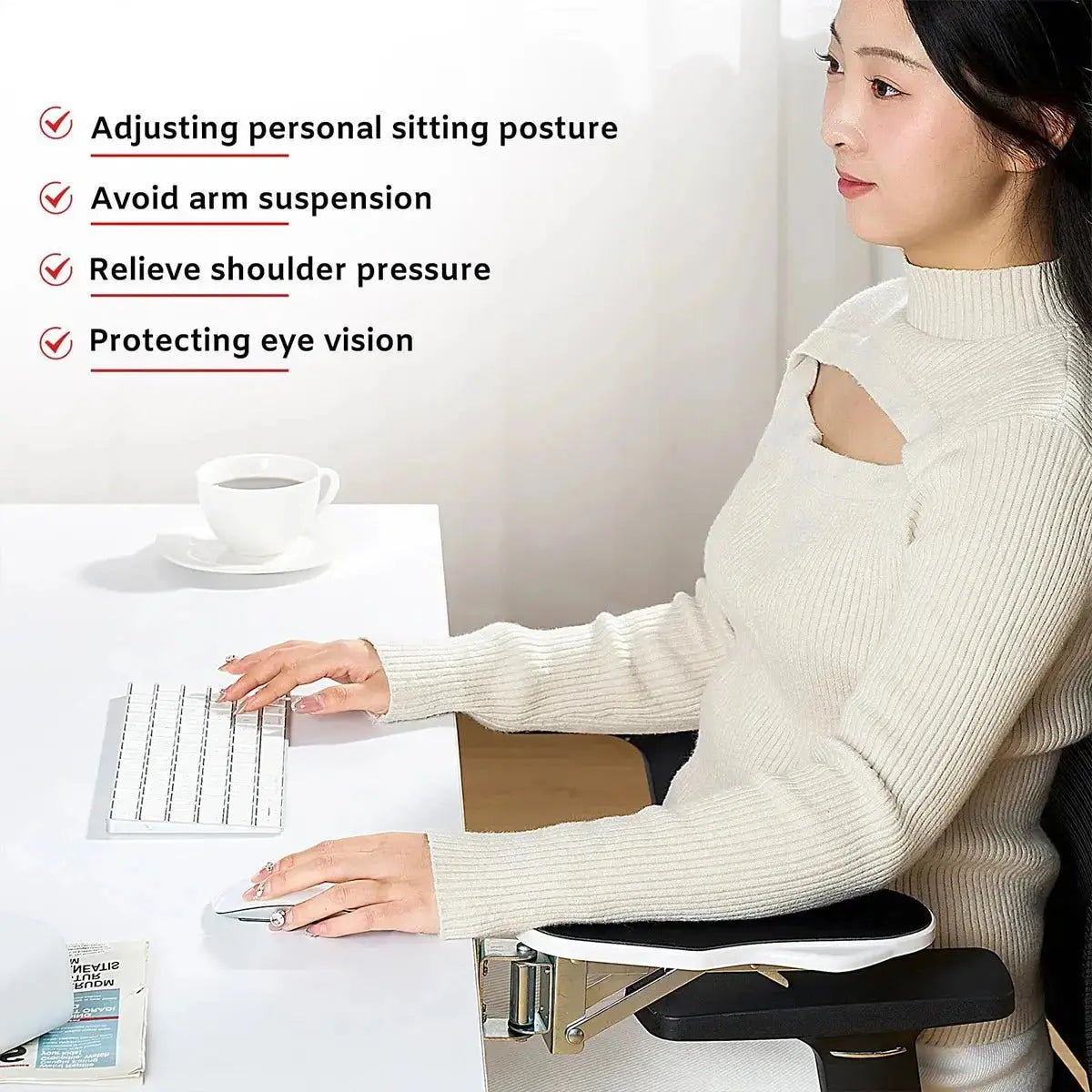 1 PC Computer Arm Support Bracket Suitable for Office Desk Adjusted To Rotate Wrist Support Bracket Extension Tray for Home Use - LUXURY CLOTHESMy store 1 PC Computer Arm Support Bracket Suitable for Office Desk Adjusted To Rotate Wrist Support Bracket Extension Tray for Home Use My store