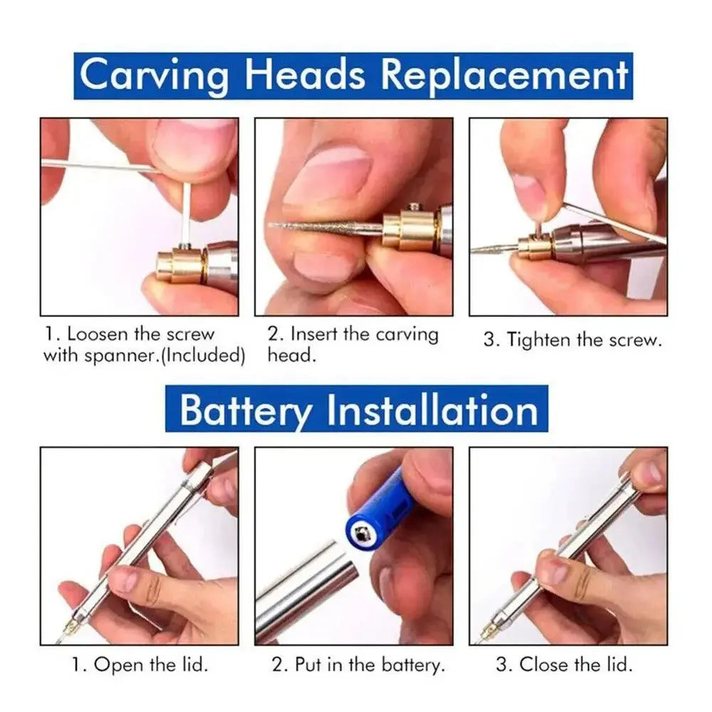 35000R/M Electric Graver Pen Engraving Tool Kit for Jewelry Wood Metal Glass US - LUXURY CLOTHESLuxe & Clothing35000R/M Electric Graver Pen Engraving Tool Kit for Jewelry Wood Metal Glass US