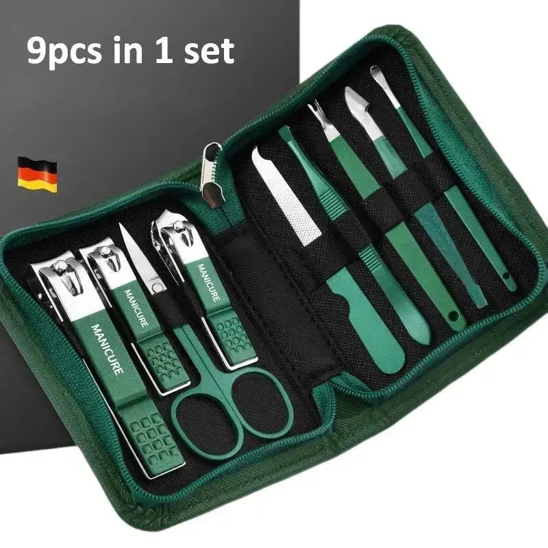 6 - 9 Pcs Manicure Set With Leather Case Professional Foot And Face Care Tool Kits Stainless Steel Nail Clipper Sets Gift - LUXURY CLOTHESMy store 6 - 9 Pcs Manicure Set With Leather Case Professional Foot And Face Care Tool Kits Stainless Steel Nail Clipper Sets Gift My store