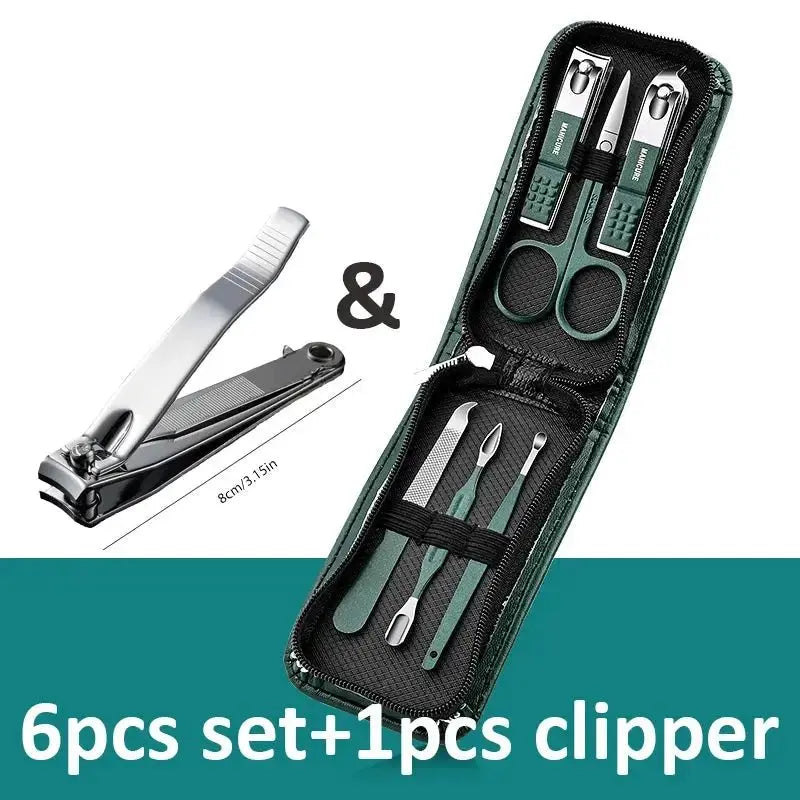 6 - 9 Pcs Manicure Set With Leather Case Professional Foot And Face Care Tool Kits Stainless Steel Nail Clipper Sets Gift - LUXURY CLOTHESMy store 6 - 9 Pcs Manicure Set With Leather Case Professional Foot And Face Care Tool Kits Stainless Steel Nail Clipper Sets Gift My store