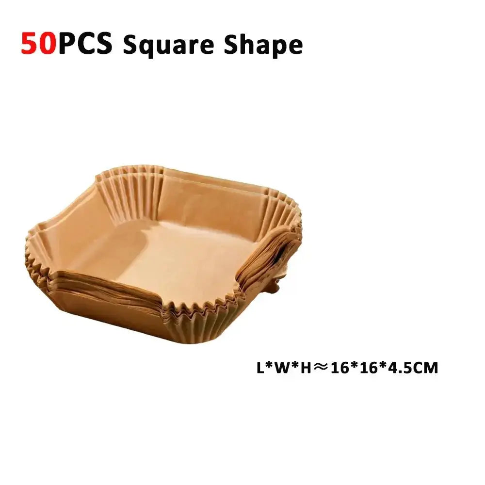 Air Fryer Paper Disposable Airfrying Baking Paper Round Square Air Fryer Liners Non - Stick Air Fryer Disposable Paper 50/100pcs - LUXURY CLOTHESMy store Air Fryer Paper Disposable Airfrying Baking Paper Round Square Air Fryer Liners Non - Stick Air Fryer Disposable Paper 50/100pcs My store