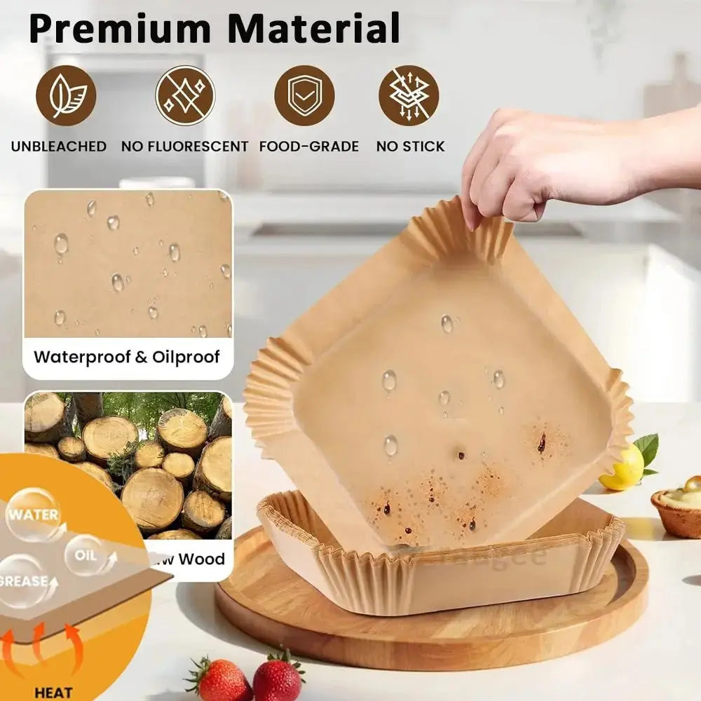 Air Fryer Paper Disposable Airfrying Baking Paper Round Square Air Fryer Liners Non - Stick Air Fryer Disposable Paper 50/100pcs - LUXURY CLOTHESMy store Air Fryer Paper Disposable Airfrying Baking Paper Round Square Air Fryer Liners Non - Stick Air Fryer Disposable Paper 50/100pcs My store