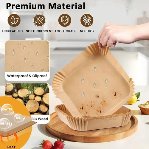 Air Fryer Paper Disposable Airfrying Baking Paper Round Square Air Fryer Liners Non - Stick Air Fryer Disposable Paper 50/100pcs - LUXURY CLOTHESMy store Air Fryer Paper Disposable Airfrying Baking Paper Round Square Air Fryer Liners Non - Stick Air Fryer Disposable Paper 50/100pcs My store