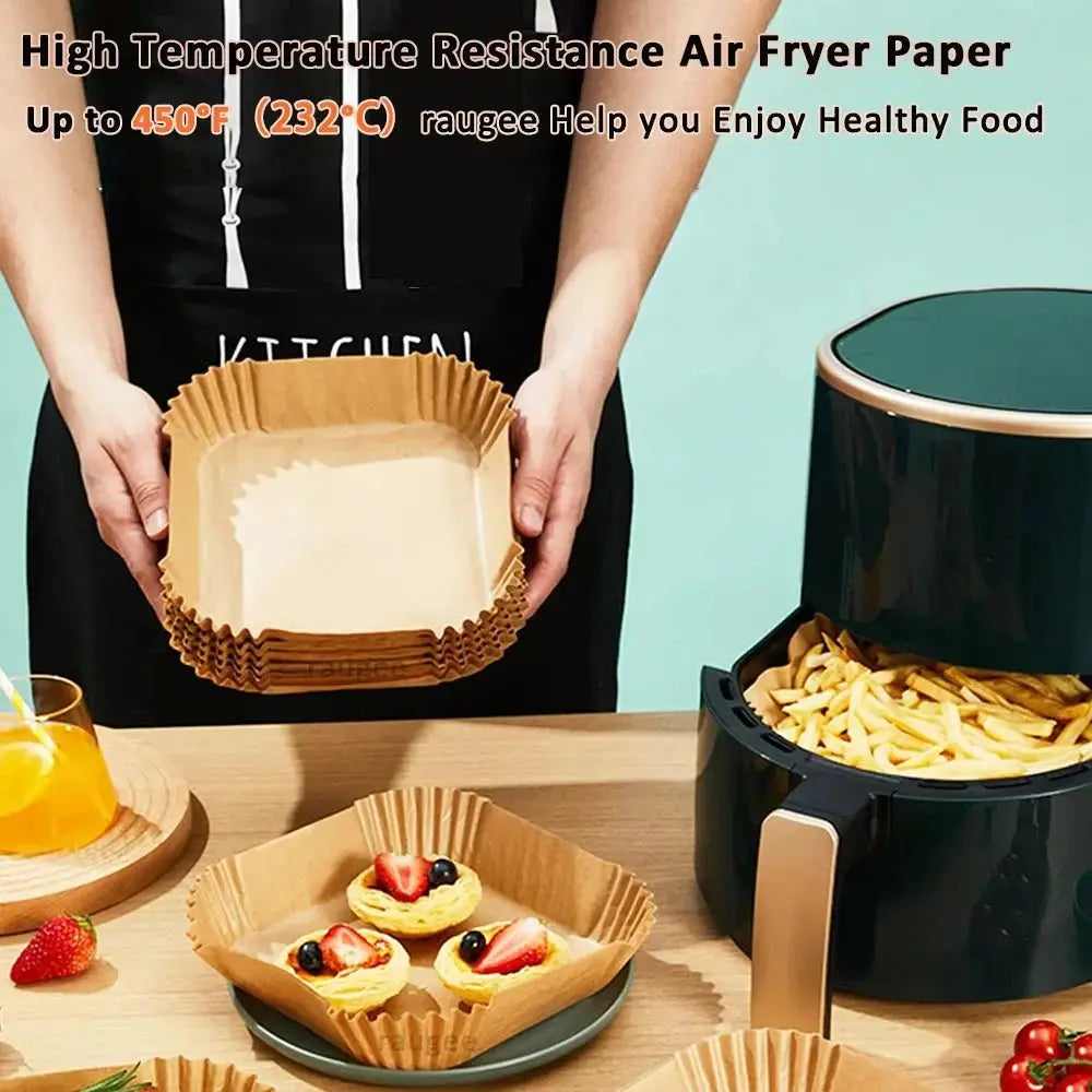 Air Fryer Paper Disposable Airfrying Baking Paper Round Square Air Fryer Liners Non - Stick Air Fryer Disposable Paper 50/100pcs - LUXURY CLOTHESMy store Air Fryer Paper Disposable Airfrying Baking Paper Round Square Air Fryer Liners Non - Stick Air Fryer Disposable Paper 50/100pcs My store