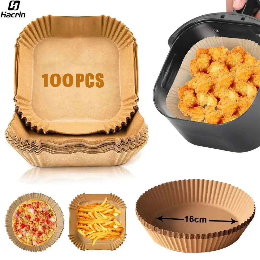Air Fryer Paper Disposable Airfrying Baking Paper Round Square Air Fryer Liners Non - Stick Air Fryer Disposable Paper 50/100pcs - LUXURY CLOTHESMy store Air Fryer Paper Disposable Airfrying Baking Paper Round Square Air Fryer Liners Non - Stick Air Fryer Disposable Paper 50/100pcs My store