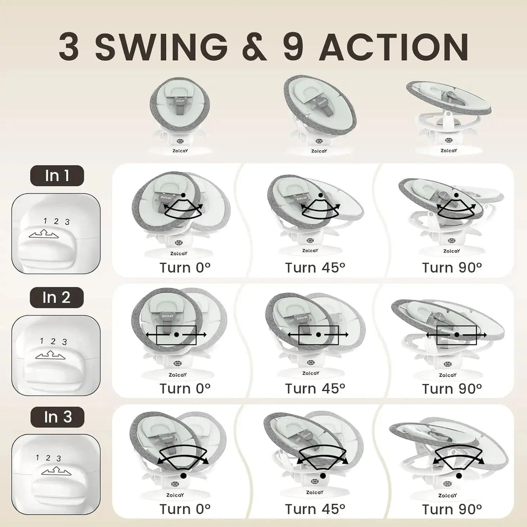 Baby Swing For Infants With Motion Detection, Electric Baby Swing With 3 Swing Modes, 12 Lullabies 5 - Speeds - LUXURY CLOTHESMy StoreBaby Swing For Infants With Motion Detection, Electric Baby Swing With 3 Swing Modes, 12 Lullabies 5 - Speeds My Store