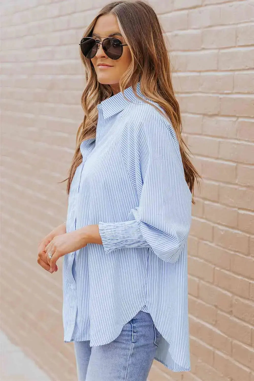 Chic Fernanda Striped Shirt - LUXURY CLOTHESLUXURY CLOTHINGChic Fernanda Striped Shirt LUXURY CLOTHING
