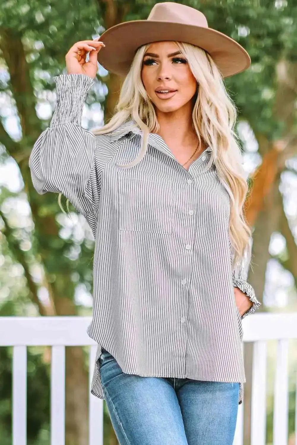 Chic Fernanda Striped Shirt - LUXURY CLOTHESLUXURY CLOTHINGChic Fernanda Striped Shirt LUXURY CLOTHING