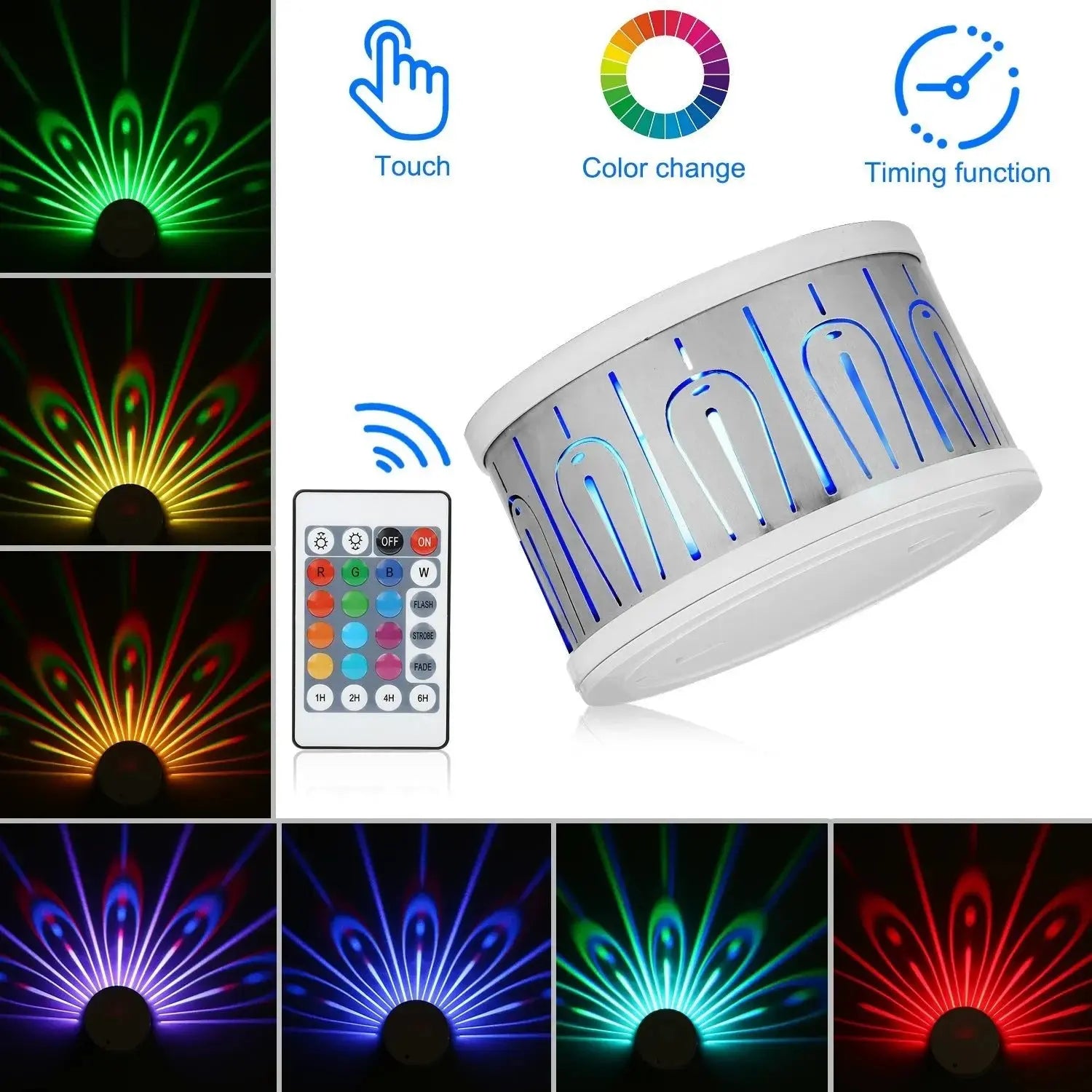 Colorful Peacock Projection Lamp Touch Remote Control Night Light - LUXURY CLOTHESMy StoreColorful Peacock Projection Lamp Touch Remote Control Night Light My Store
