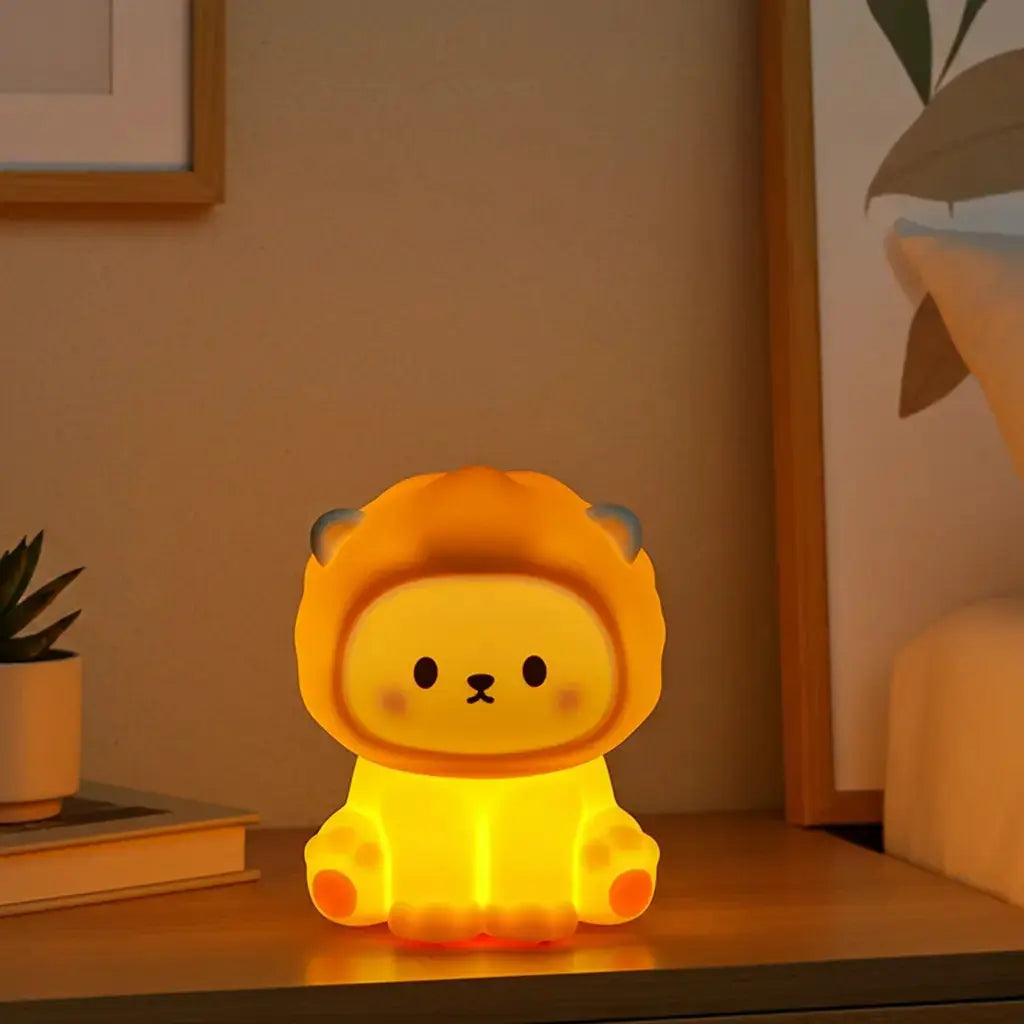 Cute Panda LED Night Lights Lion Silicone Sleeping Lamp USB Rechargeable Timing Bedside Baby Nightlights For Birthday Gift - LUXURY CLOTHESMy store Cute Panda LED Night Lights Lion Silicone Sleeping Lamp USB Rechargeable Timing Bedside Baby Nightlights For Birthday Gift My store
