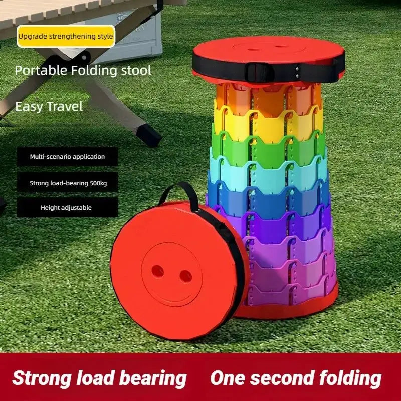 Folding Stool Outdoor Portable Chair Retractable Adjustable Bench Camping, Fishing Multi - scene Applicable - LUXURY CLOTHESMy store Folding Stool Outdoor Portable Chair Retractable Adjustable Bench Camping, Fishing Multi - scene Applicable My store