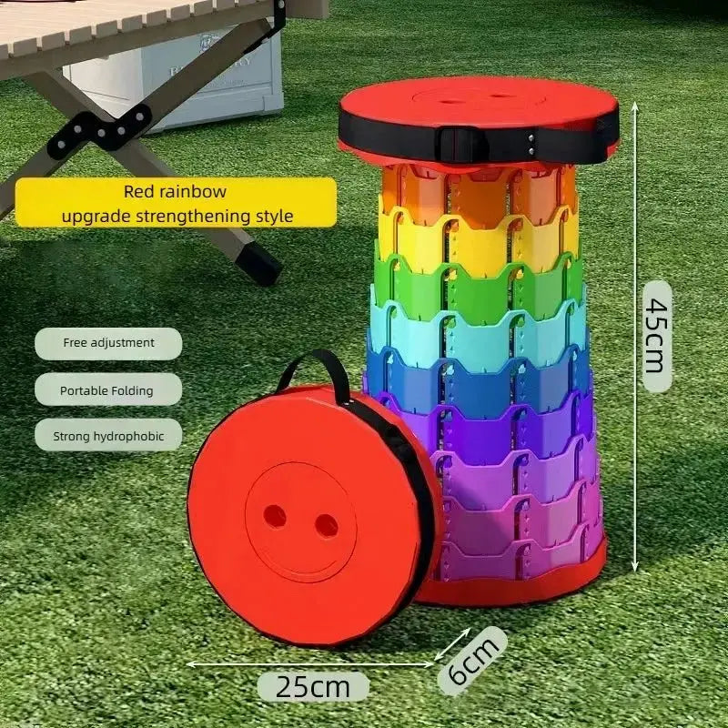 Folding Stool Outdoor Portable Chair Retractable Adjustable Bench Camping, Fishing Multi - scene Applicable - LUXURY CLOTHESMy store Folding Stool Outdoor Portable Chair Retractable Adjustable Bench Camping, Fishing Multi - scene Applicable My store