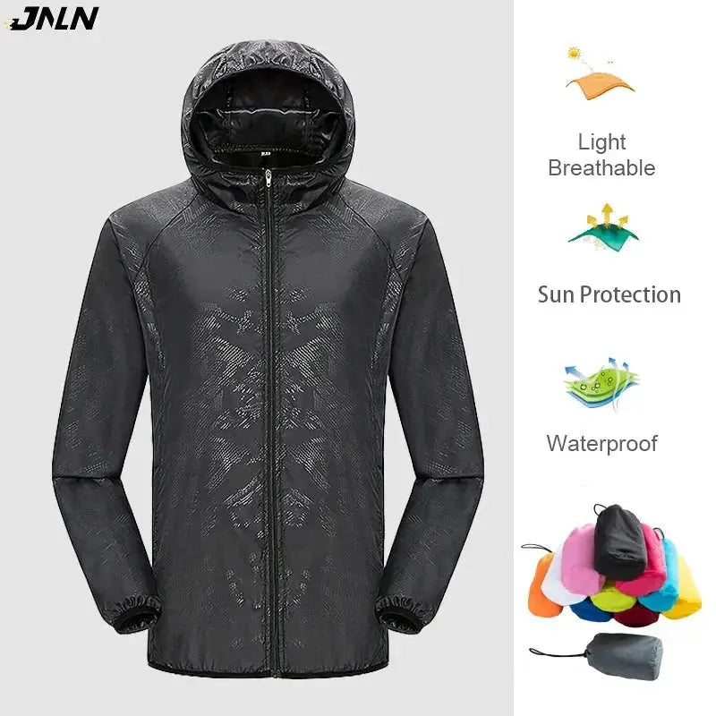 JNLN Men Women Waterproof Hiking Jackets Quick Dry Camping Windbreaker Unisex Outdoor Trekking Raincoat Anti UV Packable Clothes - LUXURY CLOTHESMy store JNLN Men Women Waterproof Hiking Jackets Quick Dry Camping Windbreaker Unisex Outdoor Trekking Raincoat Anti UV Packable Clothes My store