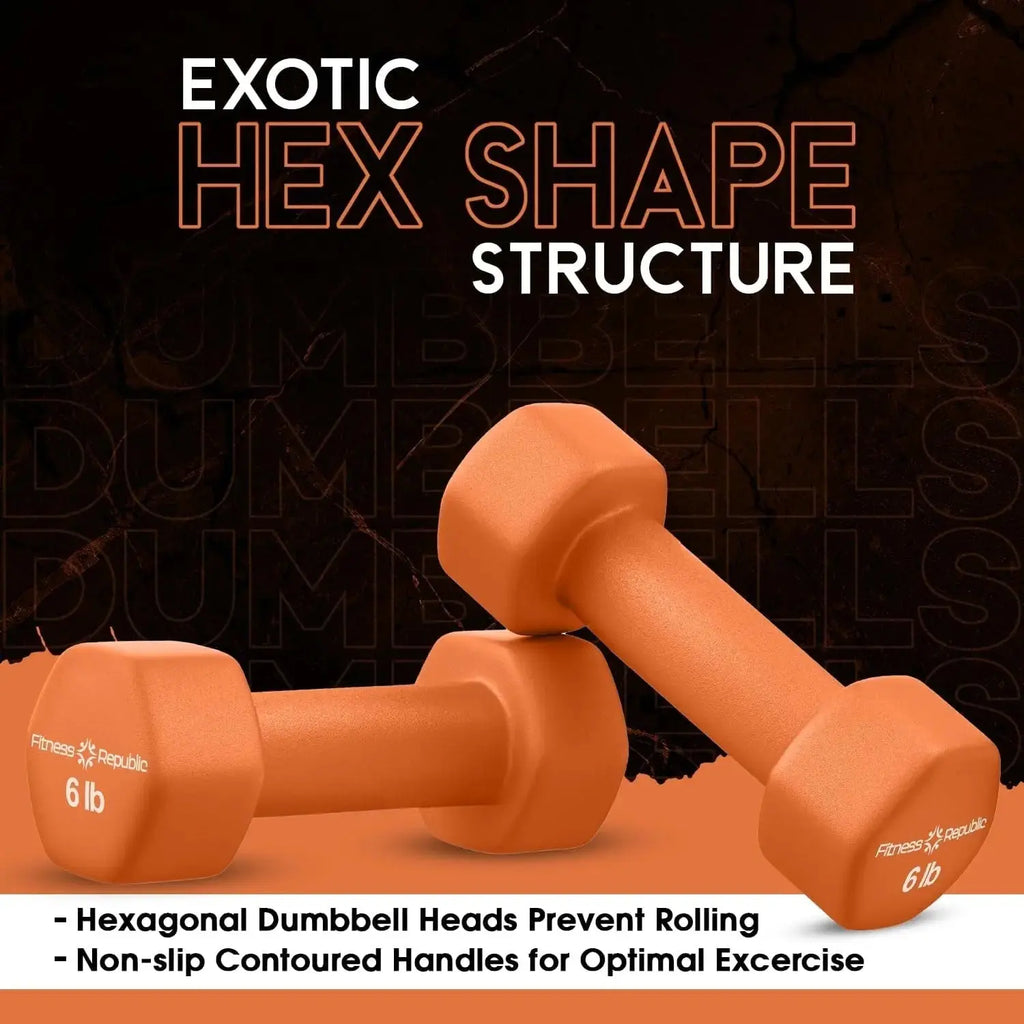 Neoprene Dumbbell Set of 2, Non - Slip, Hex Shape, Free Weights for Muscle Toning and Strength Building - Portable Home Gym Hand Weights - LUXURY CLOTHESLUXURY CLOTHES Neoprene Dumbbell Set of 2, Non - Slip, Hex Shape, Free Weights for Muscle Toning and Strength Building - Portable Home Gym Hand Weights
