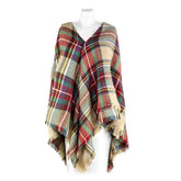 Plaid Ruana Wrap - LUXURY CLOTHESLuxe & ClothingPlaid Ruana Wrap Luxe & Clothing