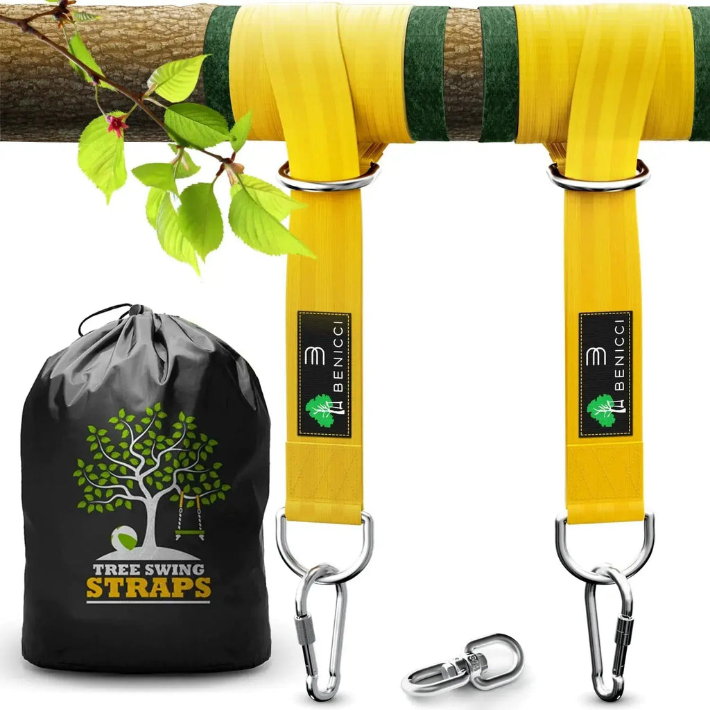 Safe Tree Swing Hanging Kit (Set of 2) - 10ft Long Straps with Two Alloy Carabiners and 2000 Lb Breaking Strength - Easy & Fast Installation for All - LUXURY CLOTHESLuxe & ClothingSafe Tree Swing Hanging Kit (Set of 2) - 10ft Long Straps with Two Alloy Carabiners and 2000 Lb Breaking Strength - Easy & Fast Installation for All Luxe & Clothing