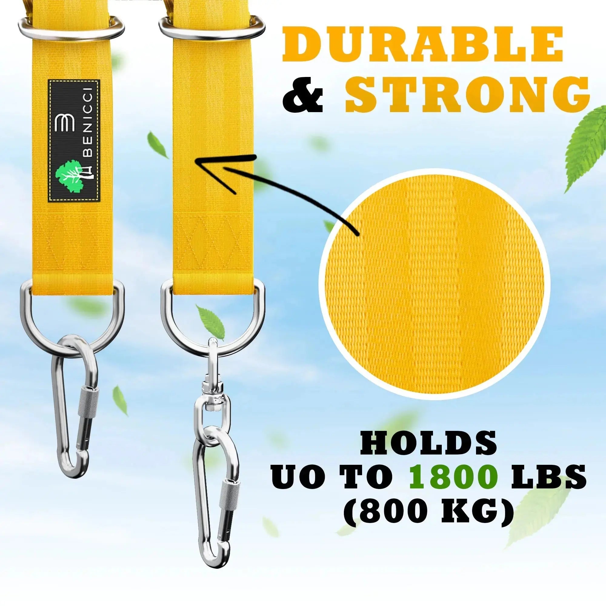 Safe Tree Swing Hanging Kit (Set of 2) - 10ft Long Straps with Two Alloy Carabiners and 2000 Lb Breaking Strength - Easy & Fast Installation for All - LUXURY CLOTHESLuxe & ClothingSafe Tree Swing Hanging Kit (Set of 2) - 10ft Long Straps with Two Alloy Carabiners and 2000 Lb Breaking Strength - Easy & Fast Installation for All Luxe & Clothing