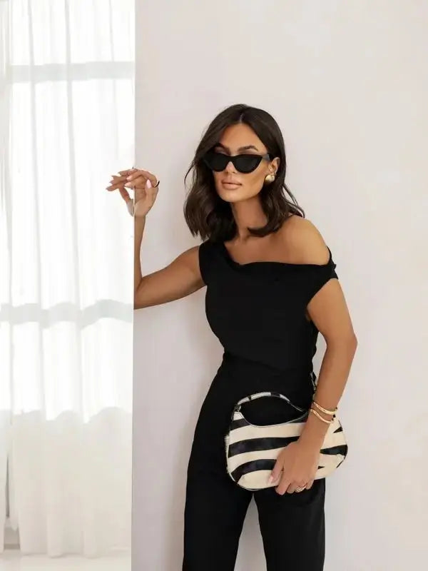 Sexy Jumpsuits For Women Falling Straps Business Rompers Elegant Straight Long Pants Rompers Fastened With A Zipper On The Side. - LUXURY CLOTHESMy store Sexy Jumpsuits For Women Falling Straps Business Rompers Elegant Straight Long Pants Rompers Fastened With A Zipper On The Side. My store