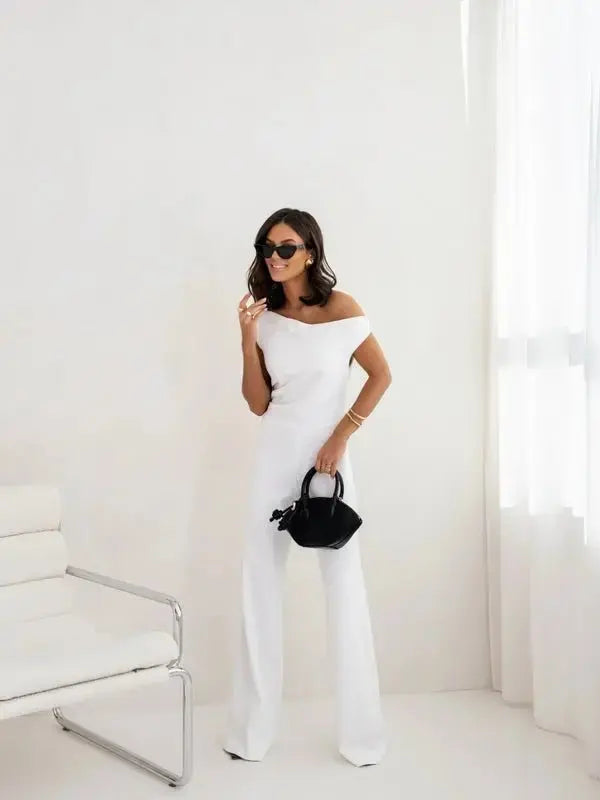 Sexy Jumpsuits For Women Falling Straps Business Rompers Elegant Straight Long Pants Rompers Fastened With A Zipper On The Side. - LUXURY CLOTHESMy store Sexy Jumpsuits For Women Falling Straps Business Rompers Elegant Straight Long Pants Rompers Fastened With A Zipper On The Side. My store