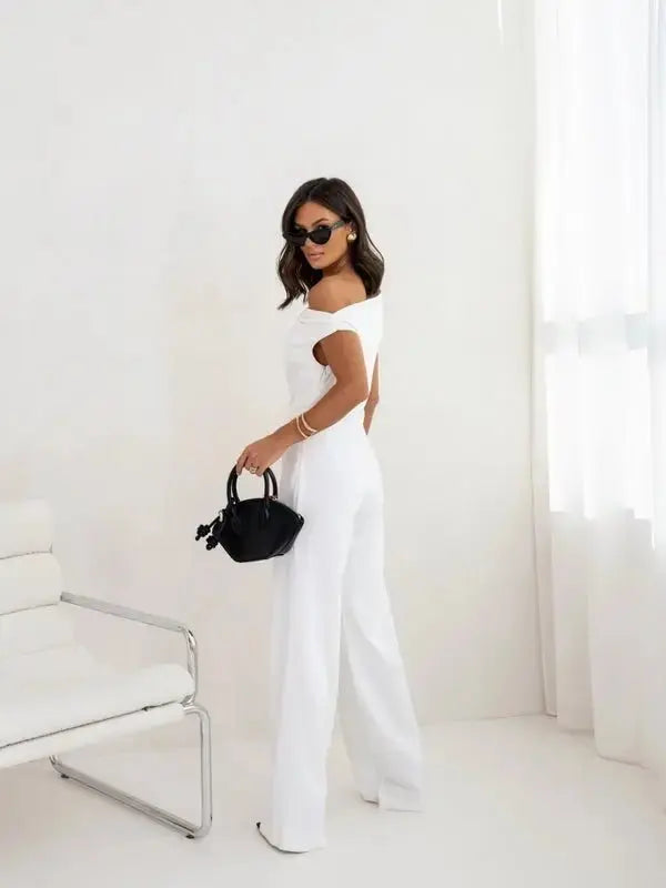 Sexy Jumpsuits For Women Falling Straps Business Rompers Elegant Straight Long Pants Rompers Fastened With A Zipper On The Side. - LUXURY CLOTHESMy store Sexy Jumpsuits For Women Falling Straps Business Rompers Elegant Straight Long Pants Rompers Fastened With A Zipper On The Side. My store