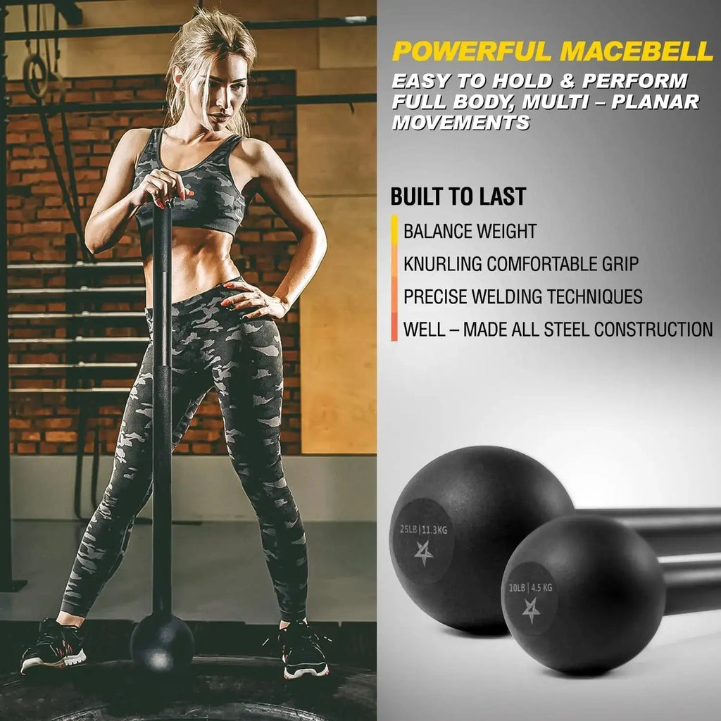 Steel Mace Bell for Strength Training, Support Full Body, Muscles, Shoulder, Grips & Forearms Workouts, Stretching 5, 7, 10, 15, 20, 25, 30 LB for Woman & Man - LUXURY CLOTHESLuxeSteel Mace Bell for Strength Training, Support Full Body, Muscles, Shoulder, Grips & Forearms Workouts, Stretching 5, 7, 10, 15, 20, 25, 30 LB for Woman & Man