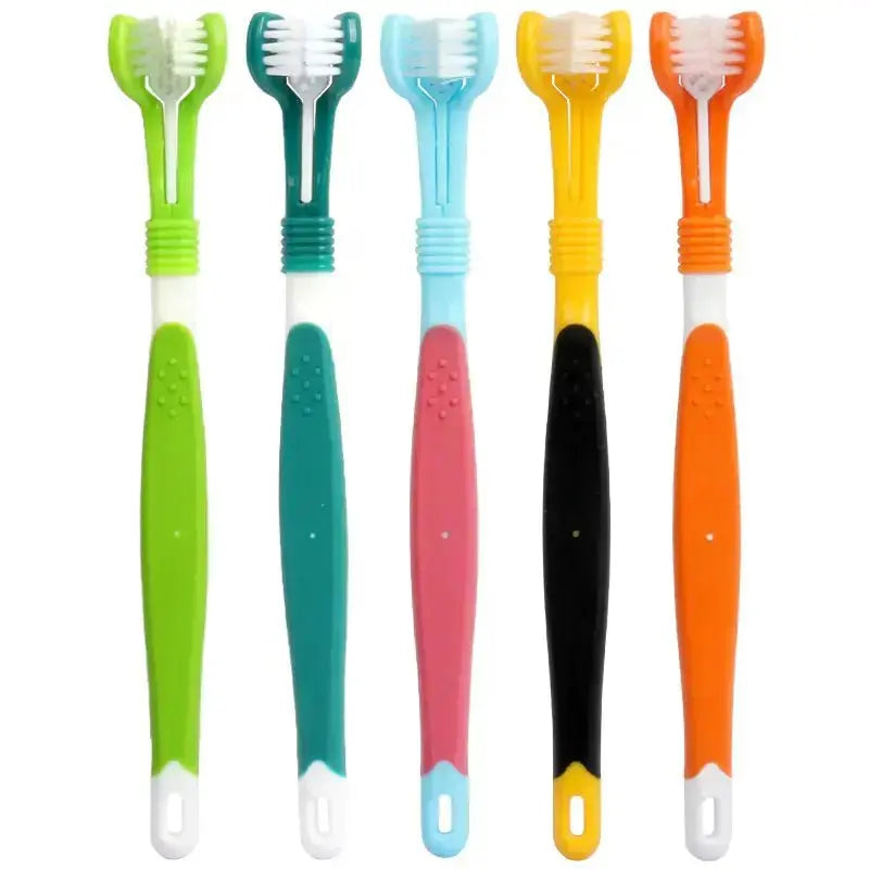 Three - Head Toothbrush for Pet - LUXURY CLOTHESLUXURY CLOTHINGThree - Head Toothbrush for Pet LUXURY CLOTHING