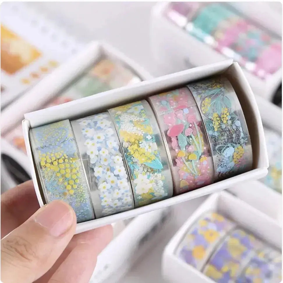 Transparent Floral Pet Sticker Tape for Journals and Crafts - LUXURY CLOTHESLuxe & ClothingTransparent Floral Pet Sticker Tape for Journals and Crafts Luxe & Clothing