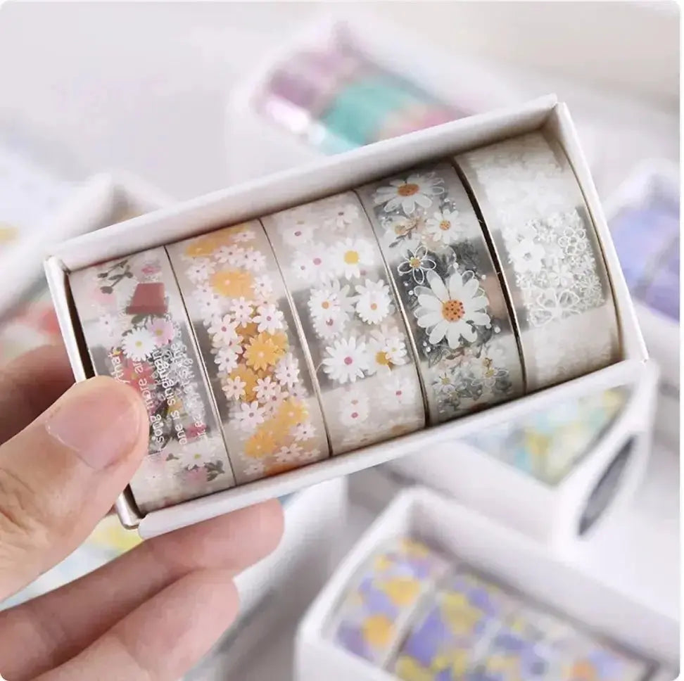 Transparent Floral Pet Sticker Tape for Journals and Crafts - LUXURY CLOTHESLuxe & ClothingTransparent Floral Pet Sticker Tape for Journals and Crafts Luxe & Clothing