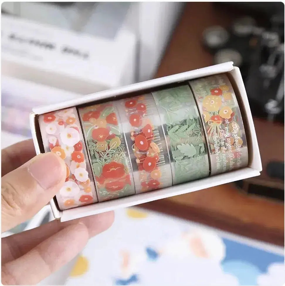 Transparent Floral Pet Sticker Tape for Journals and Crafts - LUXURY CLOTHESLuxe & ClothingTransparent Floral Pet Sticker Tape for Journals and Crafts Luxe & Clothing